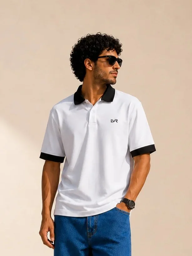Contrast collar polo
