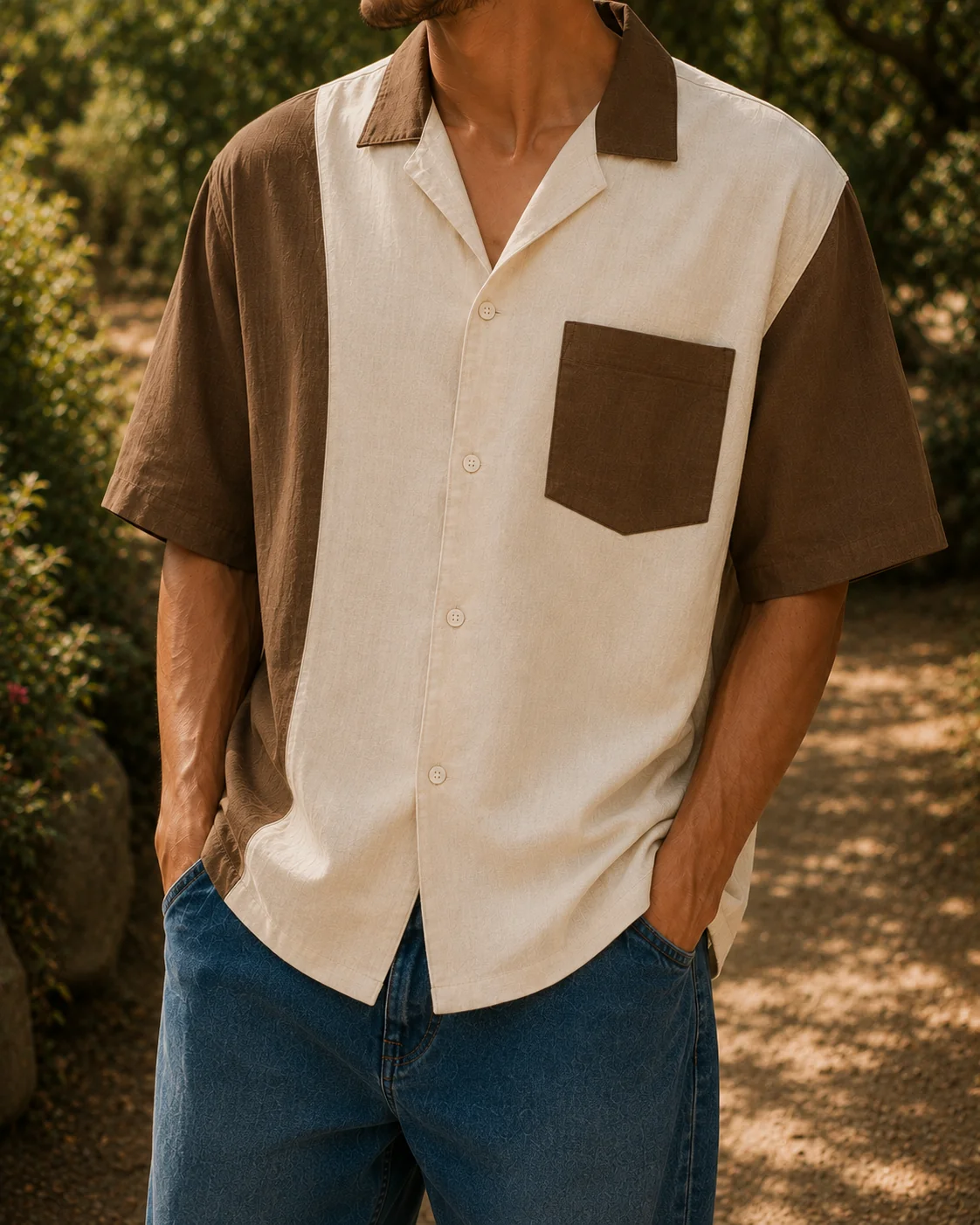 Cuban collar colour-block, photo 6 of 6