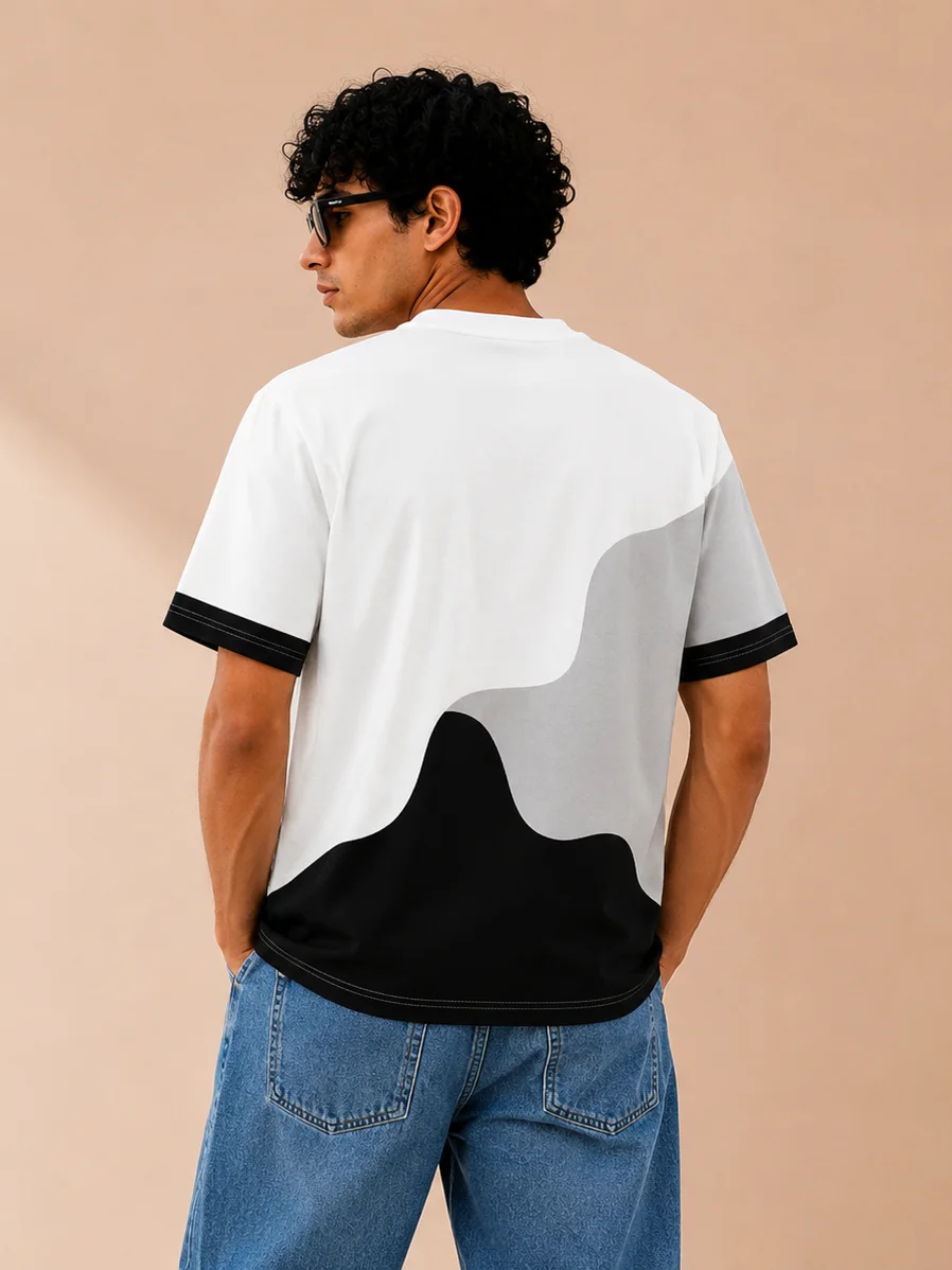 Wavy colour block tee, photo 2 of 3
