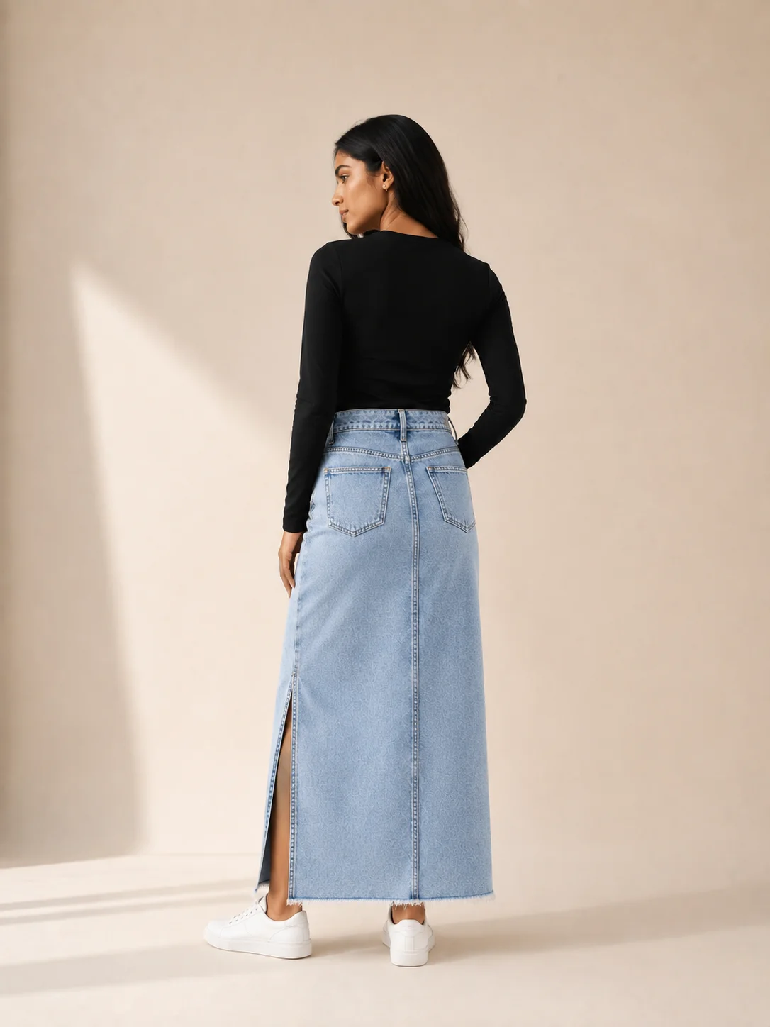 Denim midi skirt, photo 3 of 5
